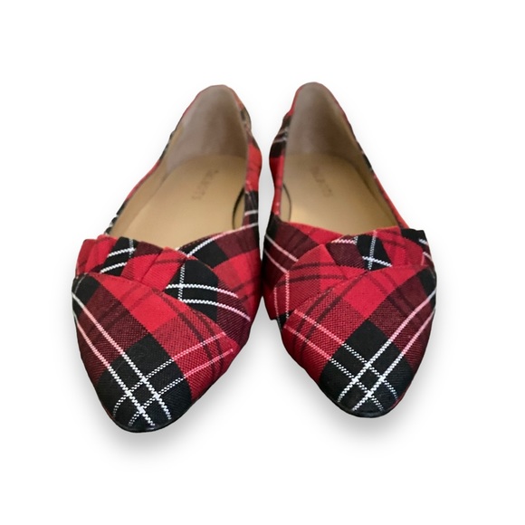 Talbots Red Plaid Flats size 8 like new! - Picture 3 of 8